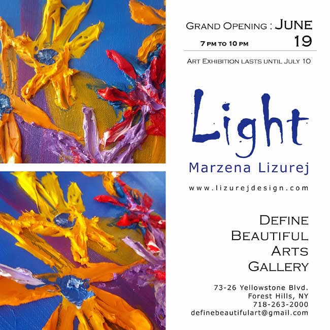 Light by Marzena Lizurej at the Define Beautiful Arts Gallery in Forest Hills, NY